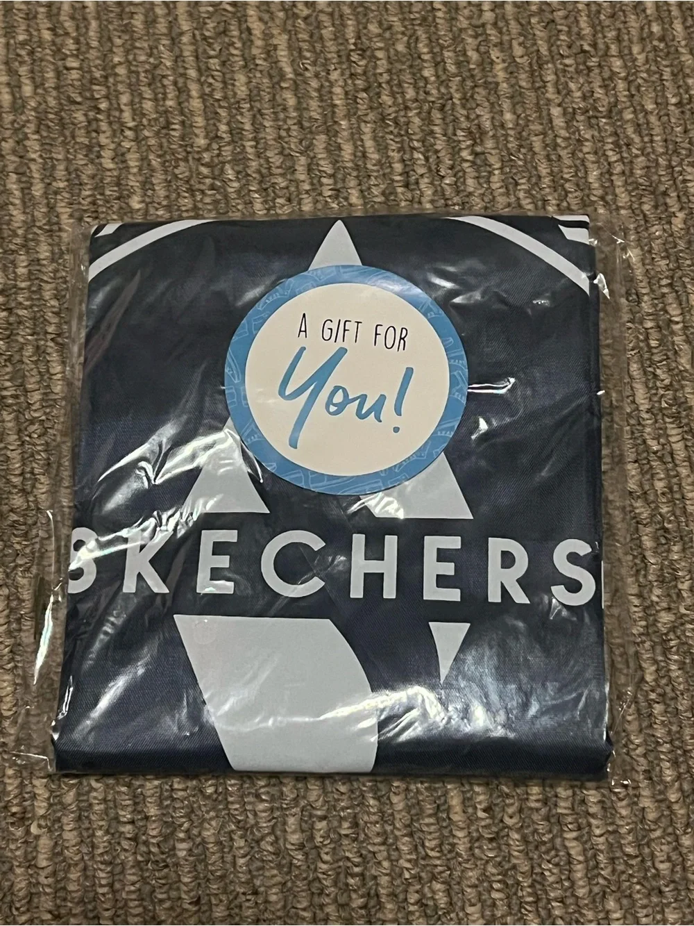 Skechers Navy and White Logo Drawstring Bag.